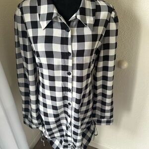 Black and White Checkered Button-Up Shirt